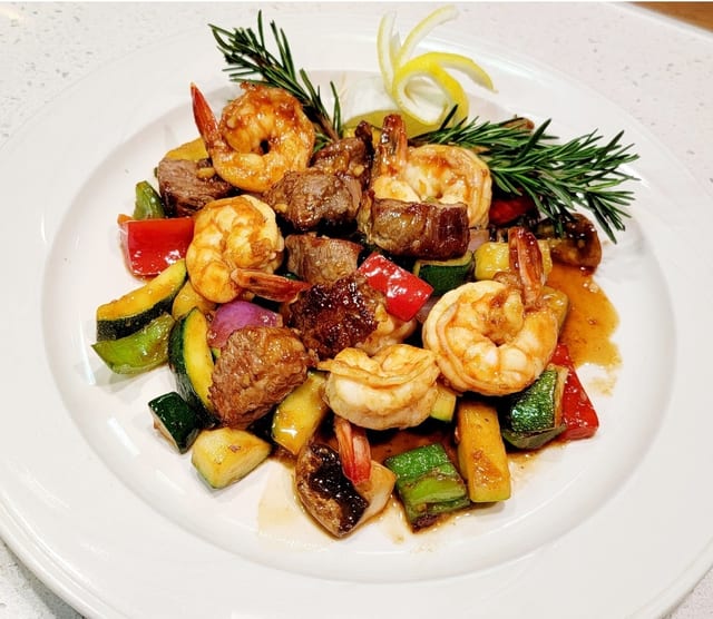Hibachi Shrimp & Steak.